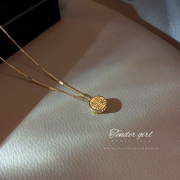 chain women pendants south korea dongdamen net red temperament design sense necklace inlaid with diamond fuxi word fashion simple personalit, Silver
chain women pendants south korea dongdamen net red temperament design sense necklace inlaid with diamond fuxi word fashion simple personalit, Silver