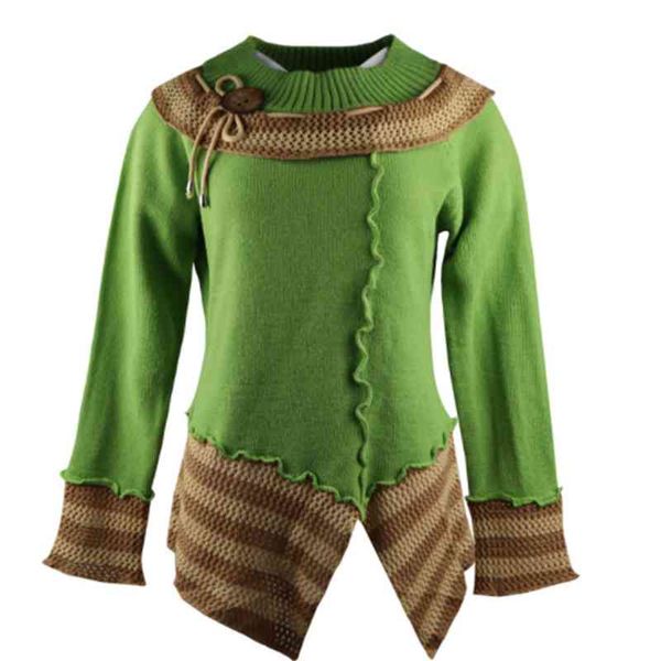 long sved round neck vintage fashion sweater, autumn and winter, new in 2021, White;black
long sved round neck vintage fashion sweater, autumn and winter, new in 2021, White;black