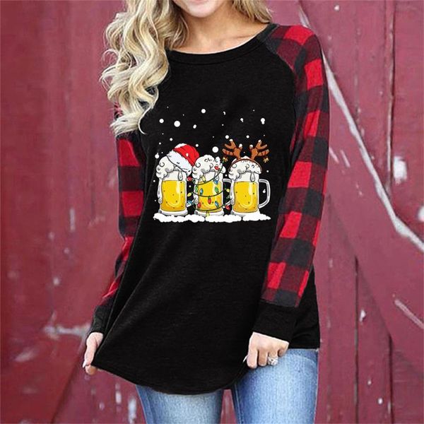 women's t-shirt women christmas t-shirts beer print fashion tee autumn winter festival long sleeve loose pullovers, White
women's t-shirt women christmas t-shirts beer print fashion tee autumn winter festival long sleeve loose pullovers, White