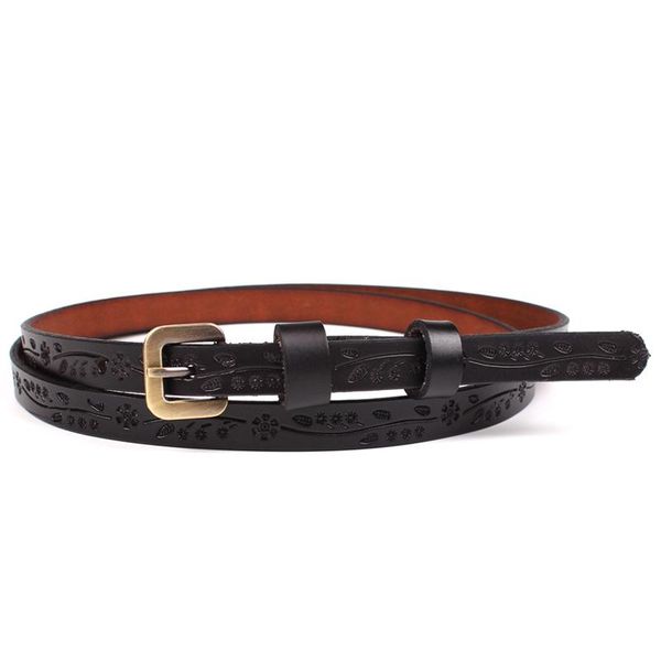 ke meiqi korean women's thin belt printing decoration retro gold buckle small female genuine leather width 1.4cm belts, Black;brown
ke meiqi korean women's thin belt printing decoration retro gold buckle small female genuine leather width 1.4cm belts, Black;brown