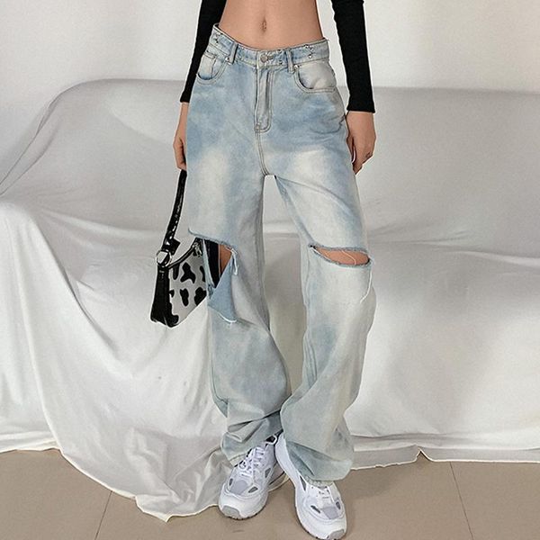 vintage streetwear ripped jeans for women high waisted trousers all-match thin straight woman pants women's, Blue
vintage streetwear ripped jeans for women high waisted trousers all-match thin straight woman pants women's, Blue