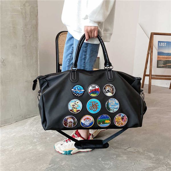 korean short distance travel women's and men's badge large capacity luggage fashion personalized fitns bag fashion boarding bag, Blue;pink
korean short distance travel women's and men's badge large capacity luggage fashion personalized fitns bag fashion boarding bag, Blue;pink