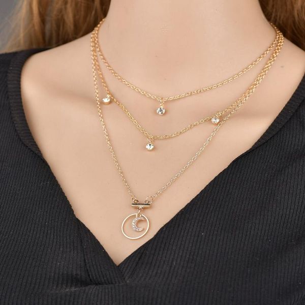 pendant necklaces 1pc 3-layer necklace vintage adjustable multi-layer alloy round moon, Silver
pendant necklaces 1pc 3-layer necklace vintage adjustable multi-layer alloy round moon, Silver
