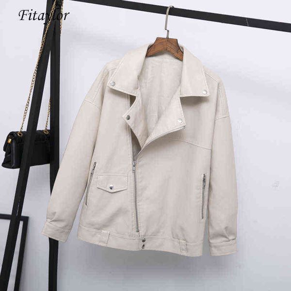 fitaylor autumn women faux leather jacket casual loose soft pu motorcycle punk leather coat female zipper rivet outerwear 211118, Black
fitaylor autumn women faux leather jacket casual loose soft pu motorcycle punk leather coat female zipper rivet outerwear 211118, Black