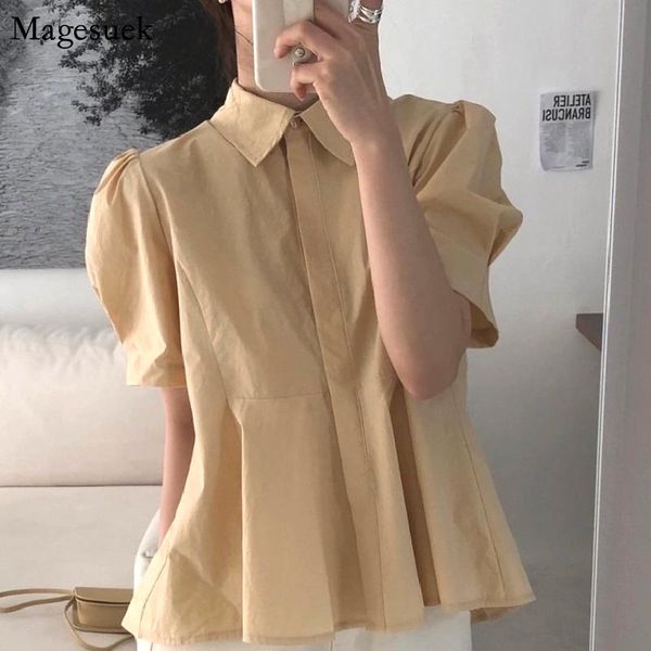 women's blouses & shirts korean chic summer woman shirt 2021 fashion casual plus size retro back pleated office lady loose puff sleeve, White
women's blouses & shirts korean chic summer woman shirt 2021 fashion casual plus size retro back pleated office lady loose puff sleeve, White