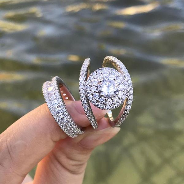 cluster rings sterling silver 925 ring full diamonds big charms for men and women girls party fine jewelry accessories anti allergic, Golden;silver
cluster rings sterling silver 925 ring full diamonds big charms for men and women girls party fine jewelry accessories anti allergic, Golden;silver