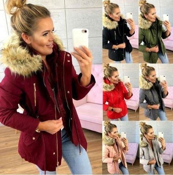 winter parkas women thick warm big faux fur hooded jakcet mujer cotton padded coat slim fit solid plus size s-3xl women's down, Black
winter parkas women thick warm big faux fur hooded jakcet mujer cotton padded coat slim fit solid plus size s-3xl women's down, Black