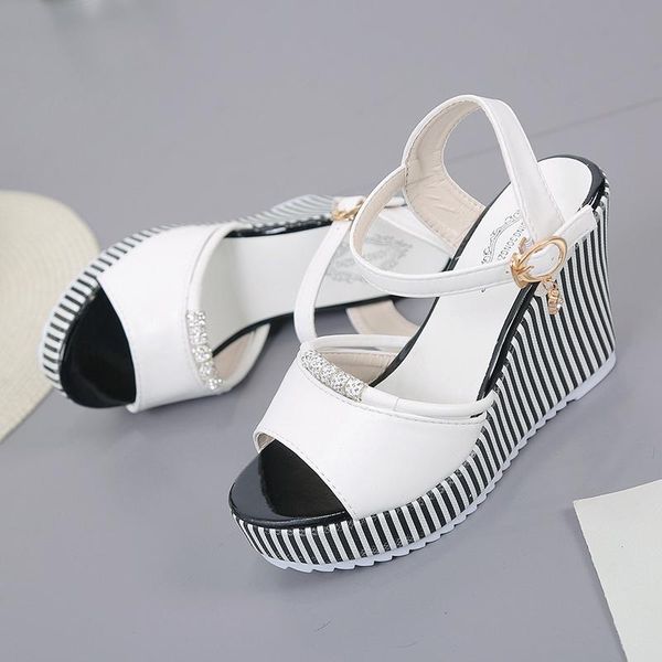 brand summer women's sandals platform wedges rhinestone waterproof super high heel black stripe fashion beach shoes
brand summer women's sandals platform wedges rhinestone waterproof super high heel black stripe fashion beach shoes