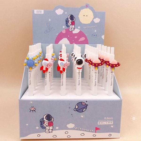 gel pens 36 pcs/lot creative space ship pen kawaii 0.5mm black ink neutral promotional gift stationery school writing supplies 
gel pens 36 pcs/lot creative space ship pen kawaii 0.5mm black ink neutral promotional gift stationery school writing supplies