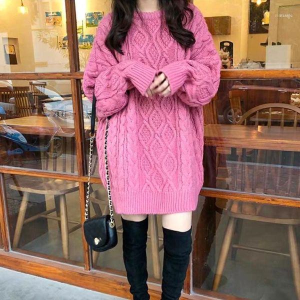 women's sweater medium length twist large original thickened loose outer knitted shirt1, White;black
women's sweater medium length twist large original thickened loose outer knitted shirt1, White;black