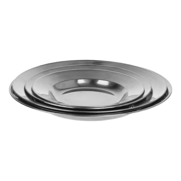 stainless steel round dinner plate dish tray container outdoor camping picnic tableware 16-24cm drop ship dishes & plates
stainless steel round dinner plate dish tray container outdoor camping picnic tableware 16-24cm drop ship dishes & plates