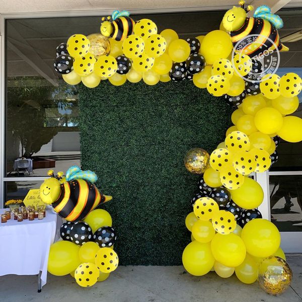 110pcs bee latex balloons garland yellow black dots foil globos cartoon bee themed birthday party baby shower decoration kids
110pcs bee latex balloons garland yellow black dots foil globos cartoon bee themed birthday party baby shower decoration kids