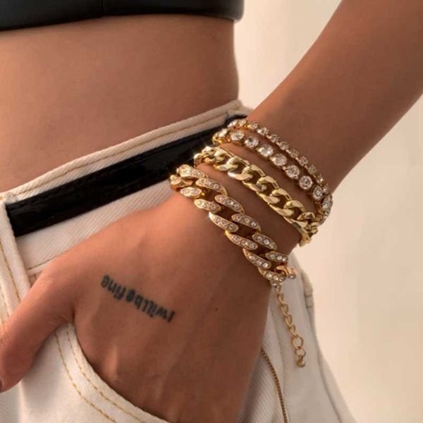 link, chain diezi hip hop multilayer gold silver color cuba bracelet set for women men vintage luxury crystal bracelets bangles, Black
link, chain diezi hip hop multilayer gold silver color cuba bracelet set for women men vintage luxury crystal bracelets bangles, Black