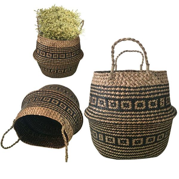storage baskets 1pc foldable handmade rattan woven flower basket seagrass clothing home decoration
storage baskets 1pc foldable handmade rattan woven flower basket seagrass clothing home decoration