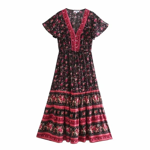 women v-neck print long dress slim long vestido summer elegant chiffon short sleeve dresses femme 210524, Black;gray
women v-neck print long dress slim long vestido summer elegant chiffon short sleeve dresses femme 210524, Black;gray