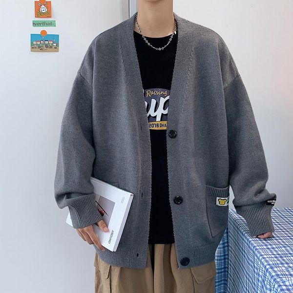 men's sweaters cardigan sweater spring and autumn trend fashion brand ins fried street ruffian handsome loose versatile top, White;black
men's sweaters cardigan sweater spring and autumn trend fashion brand ins fried street ruffian handsome loose versatile top, White;black