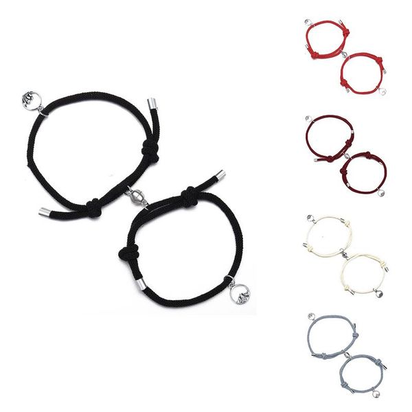 link, chain 2pcs couple magnet attract lover bracelet gift for men women friend rope charm personality jewelry, Black
link, chain 2pcs couple magnet attract lover bracelet gift for men women friend rope charm personality jewelry, Black