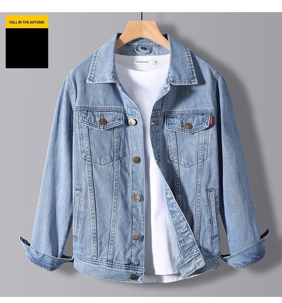 men's jackets spring denim jacket long-sleeved youth loose korean style trend hong kong student casual lapel tooling, Black;brown
men's jackets spring denim jacket long-sleeved youth loose korean style trend hong kong student casual lapel tooling, Black;brown