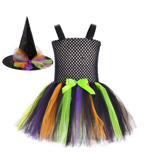 girl's dresses halloween costume kids dress for girls cosplay witch hat set tulle tutu children up clothing1, Red;yellow
girl's dresses halloween costume kids dress for girls cosplay witch hat set tulle tutu children up clothing1, Red;yellow