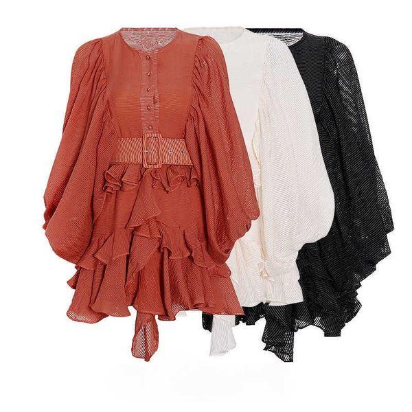 lantern sleeve solid with sashes a-line spring elegant silm dresse fashion cascading ruffles vestidos 210525, Black;gray 
lantern sleeve solid with sashes a-line spring elegant silm dresse fashion cascading ruffles vestidos 210525, Black;gray