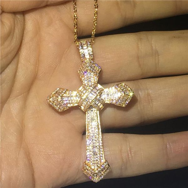 pendants fashion big cross pendant with necklace rose gold filled 925 silver zircon cz party wedding for women men jewelry, Black
pendants fashion big cross pendant with necklace rose gold filled 925 silver zircon cz party wedding for women men jewelry, Black