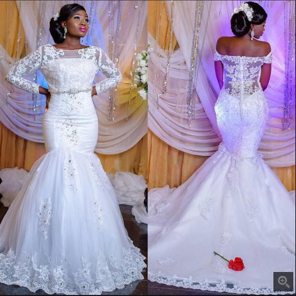 2021 two style vintage south african dubai arabic mermaid wedding dress lace appliques beads sequined long sleeves modest bridal gowns court, White
2021 two style vintage south african dubai arabic mermaid wedding dress lace appliques beads sequined long sleeves modest bridal gowns court, White