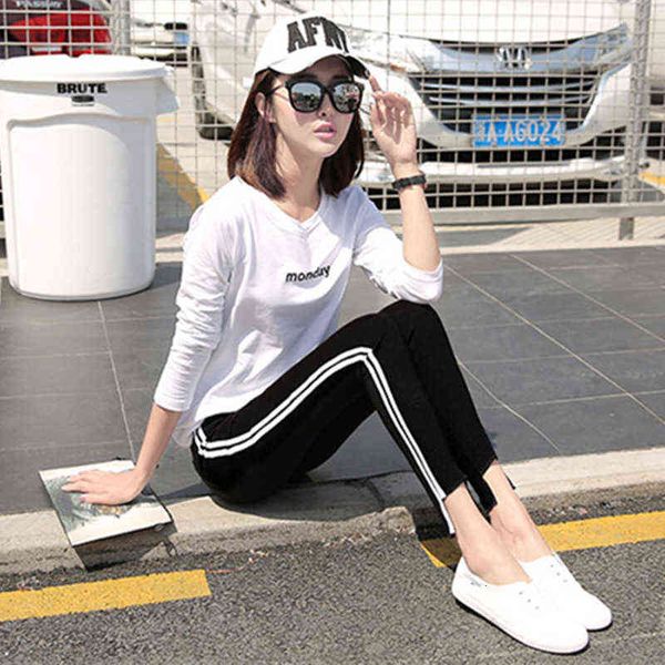 women's leggings 2022 spring twill pencil pants korean version large size slim pant's side white strip thin leggings, Black
women's leggings 2022 spring twill pencil pants korean version large size slim pant's side white strip thin leggings, Black