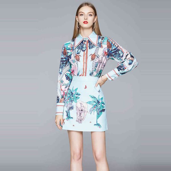female fall 2 piece runway suit long sleeve designer vintage shirt + mini skirt two fashion sets lady mkcb, Black
female fall 2 piece runway suit long sleeve designer vintage shirt + mini skirt two fashion sets lady mkcb, Black
