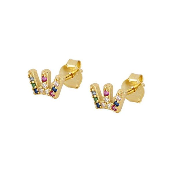 prevent allergies 925 silver exquisite rainbow crown-shaped small stud earrings minimalist fashion female accessories, Golden;silver
prevent allergies 925 silver exquisite rainbow crown-shaped small stud earrings minimalist fashion female accessories, Golden;silver