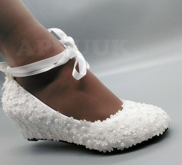 dress shoes full lace 5cm wedges heel woman wedding bride white handmade butterfly satin ribbon up sweet bridesmaid bridal pumps, Black
dress shoes full lace 5cm wedges heel woman wedding bride white handmade butterfly satin ribbon up sweet bridesmaid bridal pumps, Black