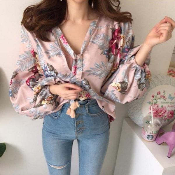 women's blouses & shirts korean ins v neck lace up tassel design print blouse lantern long sleeve pullover holiday beach blusas spring, White
women's blouses & shirts korean ins v neck lace up tassel design print blouse lantern long sleeve pullover holiday beach blusas spring, White
