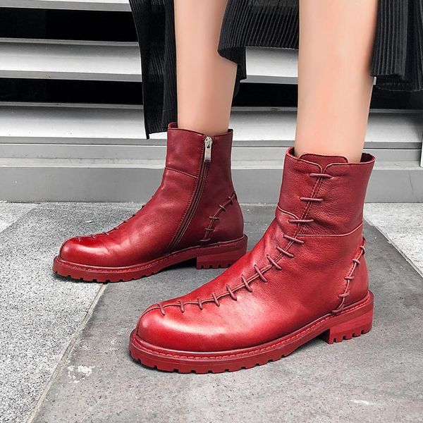 boots motorcycle women's winter shoes vintage soft genuine leather round toe keep warm cozy ankle, Black
boots motorcycle women's winter shoes vintage soft genuine leather round toe keep warm cozy ankle, Black