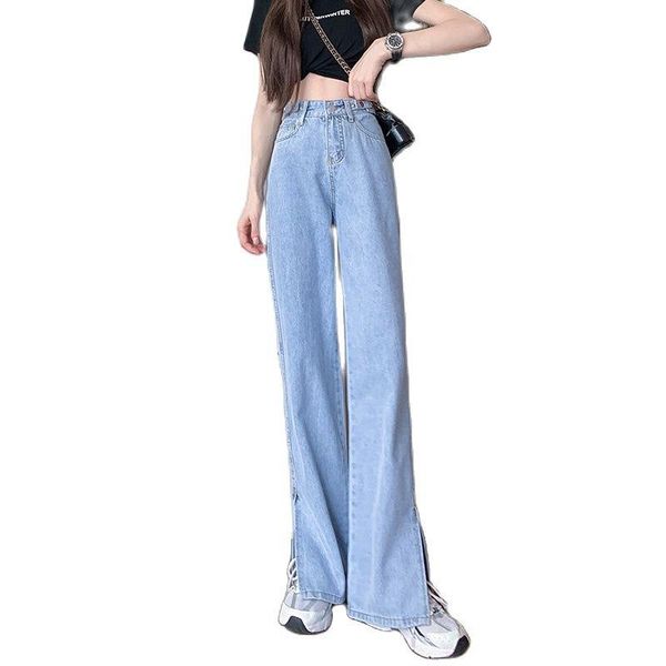 women's jeans 2021 summer fashion slit high waist loose thin wide leg pants straight mopping clothing xs, Blue
women's jeans 2021 summer fashion slit high waist loose thin wide leg pants straight mopping clothing xs, Blue