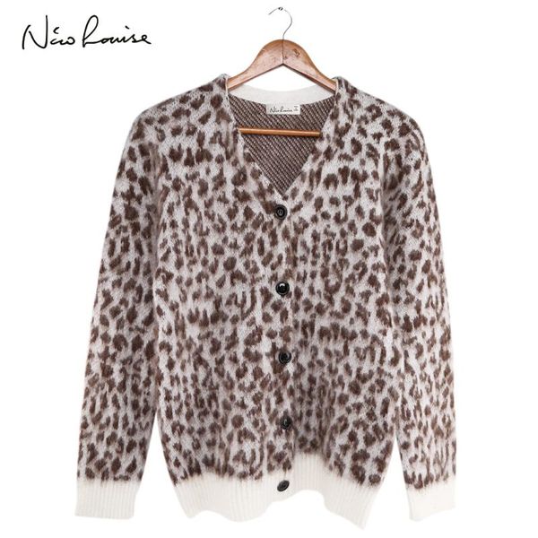 women's sweaters 2021 autumn winter women cardigan sweater fashion female loose leopard wool knitted oversized coat long sleeve knitwea, White;black
women's sweaters 2021 autumn winter women cardigan sweater fashion female loose leopard wool knitted oversized coat long sleeve knitwea, White;black
