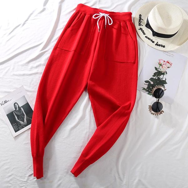 women's pants & capris 2021 autumn loose pocket knitted sweatpants casual women ankle length harem, Black;white
women's pants & capris 2021 autumn loose pocket knitted sweatpants casual women ankle length harem, Black;white