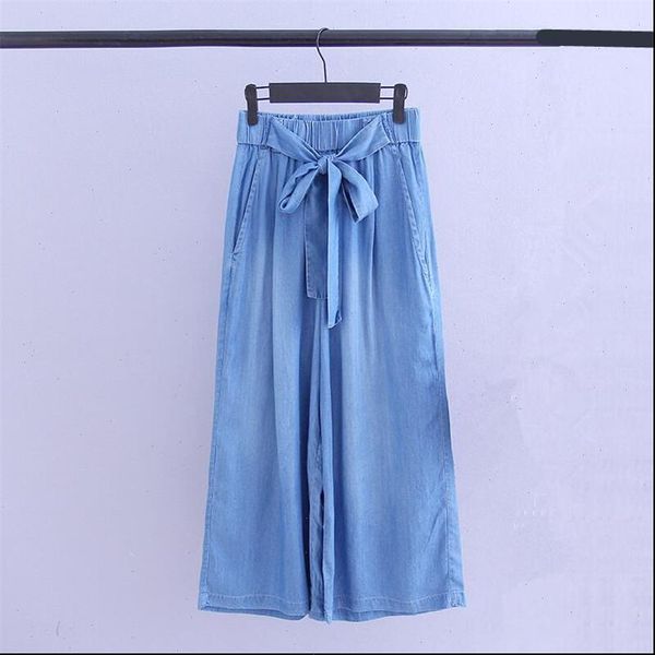 womens jeans sweet ankle length wide leg ladies large size  7xl soft summer causal boyfriend with sashes women, Blue 
womens jeans sweet ankle length wide leg ladies large size  7xl soft summer causal boyfriend with sashes women, Blue