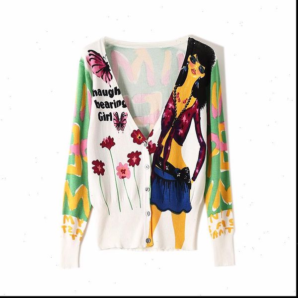 colorful cartoon womens sweater print cardigan women v neck slim knitted long sleeve cardigans autumn arrival, White;black
colorful cartoon womens sweater print cardigan women v neck slim knitted long sleeve cardigans autumn arrival, White;black