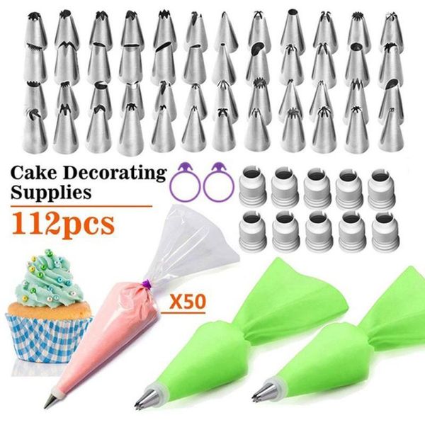 baking & pastry tools 112 pcs/set stainless cake nozzl multi-style icing piping cream bag reusable kitchen diy decoration
baking & pastry tools 112 pcs/set stainless cake nozzl multi-style icing piping cream bag reusable kitchen diy decoration