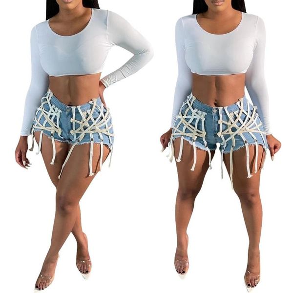 women denim 2021 summer light blue high waist bottom shorts club party activewear outfits bandage short jeans women's, White;black
women denim 2021 summer light blue high waist bottom shorts club party activewear outfits bandage short jeans women's, White;black