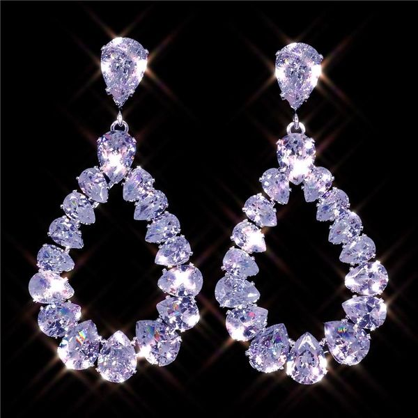 fashion luxury personality oval circle earring for women brilliant bling zirconia stud brincos wedding pendant wholesale dangle & chandelier, Silver
fashion luxury personality oval circle earring for women brilliant bling zirconia stud brincos wedding pendant wholesale dangle & chandelier, Silver