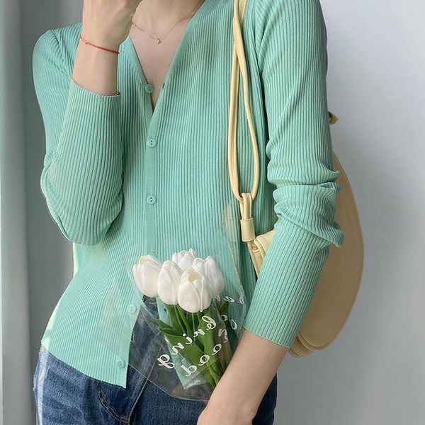 women's blouses & shirts solid knitted cardigan fashion simple loose shirt woman single-breasted long-sleeved sun protection women 2021, White
women's blouses & shirts solid knitted cardigan fashion simple loose shirt woman single-breasted long-sleeved sun protection women 2021, White