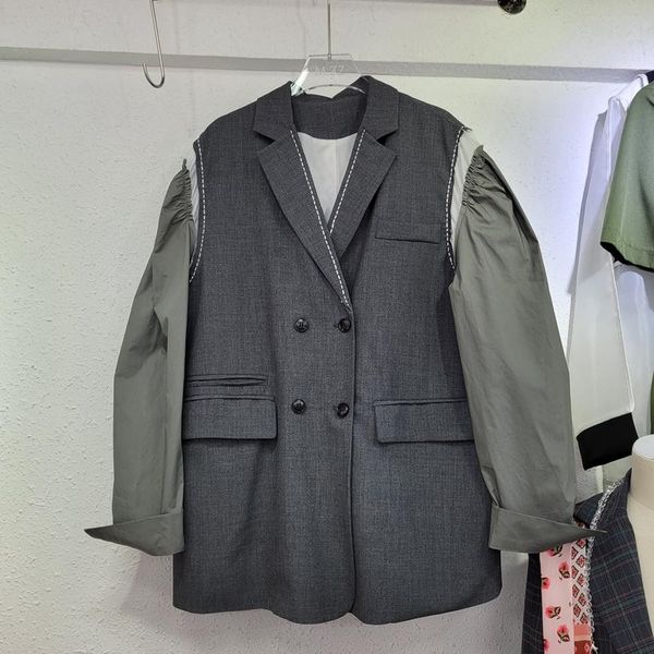 women's suits & blazers korean loose gray blazer patchwork long sleeve women coat spring autumn 2021 casual chaqueta mujer lapel suit j, White;black
women's suits & blazers korean loose gray blazer patchwork long sleeve women coat spring autumn 2021 casual chaqueta mujer lapel suit j, White;black