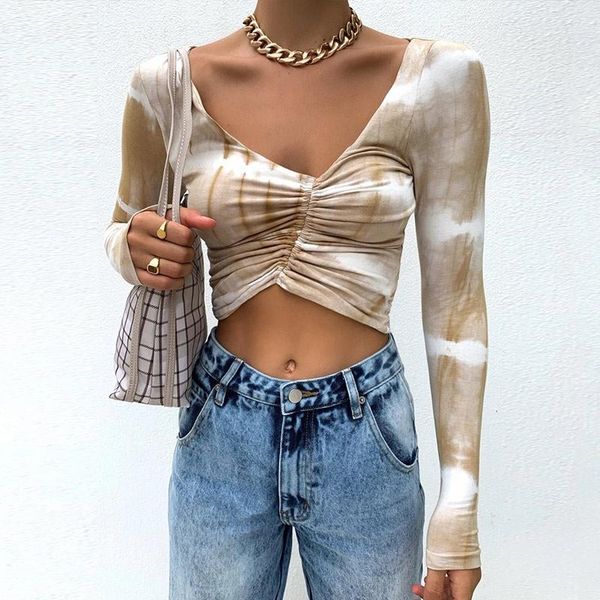 women's blouses & shirts ruched long sleeve crop v-nect printing short drawstring skinny women shirt 2021 office ladies summer, White
women's blouses & shirts ruched long sleeve crop v-nect printing short drawstring skinny women shirt 2021 office ladies summer, White