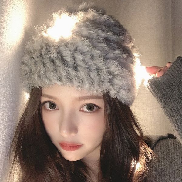 brand caps 2021 wool hat female autumn and winter hand woven baotou fur rabbit hair warm ear protection, Blue;gray
brand caps 2021 wool hat female autumn and winter hand woven baotou fur rabbit hair warm ear protection, Blue;gray