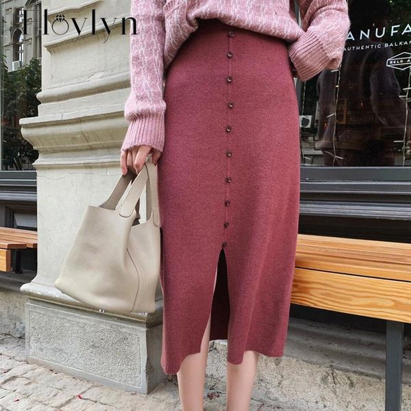 skirts 2021 autumn winter thick women knitted skirt single-breasted hip package front split female sweater elegant ladies, Black
skirts 2021 autumn winter thick women knitted skirt single-breasted hip package front split female sweater elegant ladies, Black