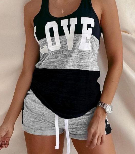women's tracksuits summer casual loose two pice set homewear women fashion patchwork letter print sleeveless and short suit streetwear, Gray
women's tracksuits summer casual loose two pice set homewear women fashion patchwork letter print sleeveless and short suit streetwear, Gray
