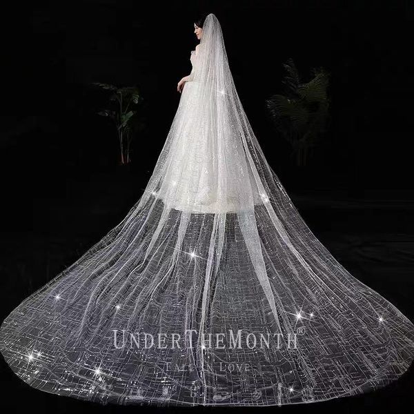 bridal veils korean style wedding lace veil forest series 3.5 meter white long one tier dresses applique tulle with comb, Black
bridal veils korean style wedding lace veil forest series 3.5 meter white long one tier dresses applique tulle with comb, Black