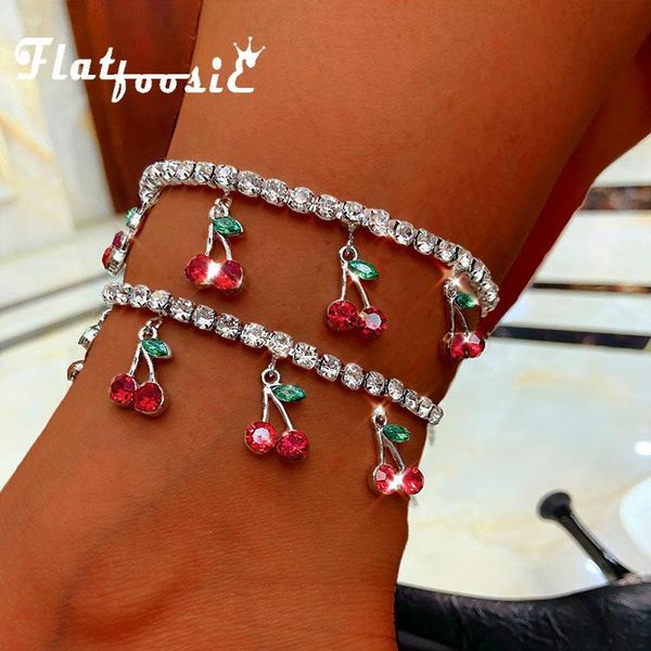 anklets flatfoosie trendy sweet cherry crystal anklet for women gold silver color bling rhinestone boho summer foot jewelry, Red;blue
anklets flatfoosie trendy sweet cherry crystal anklet for women gold silver color bling rhinestone boho summer foot jewelry, Red;blue