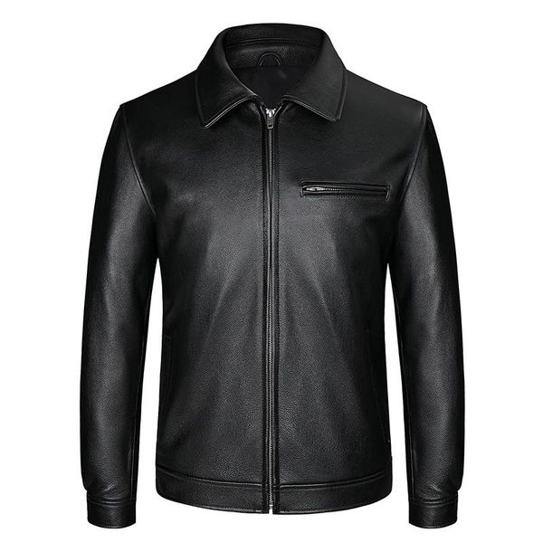 men's leather & faux mens spring real jackets fashion casual zipper genuine thick cow for men father's day gift, Black
men's leather & faux mens spring real jackets fashion casual zipper genuine thick cow for men father's day gift, Black