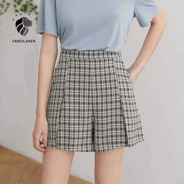 fansilanen wide leg pleated plaid casual shorts women loose vintage high waist female streetwear summer 210607, White;black
fansilanen wide leg pleated plaid casual shorts women loose vintage high waist female streetwear summer 210607, White;black